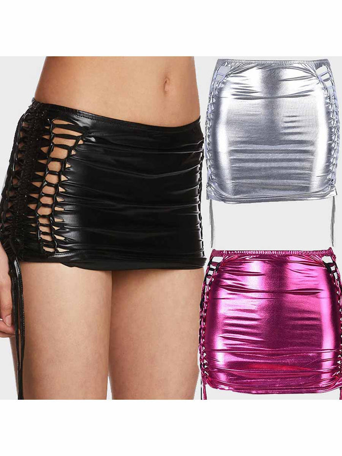 Reflective Tight Mini Skirt