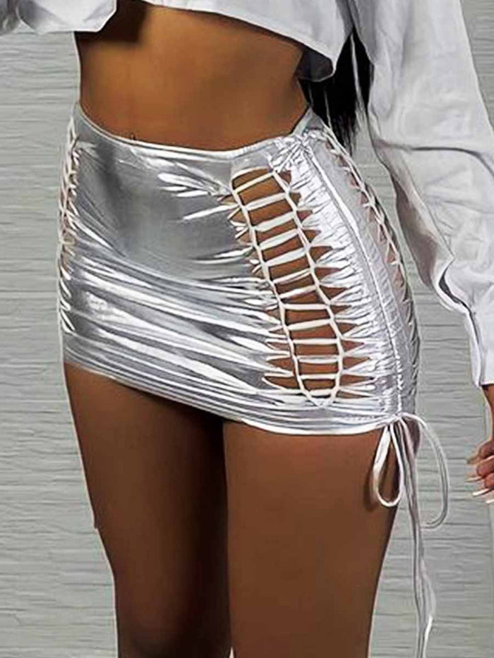 Reflective Tight Mini Skirt