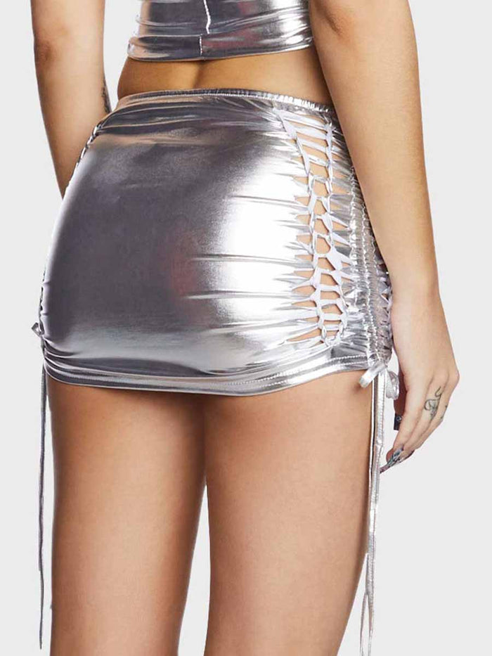 Reflective Tight Mini Skirt