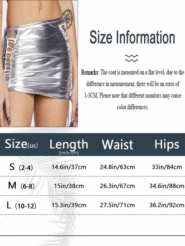Reflective Tight Mini Skirt