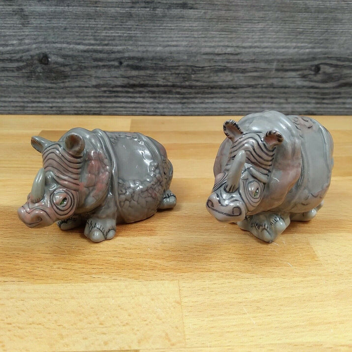 Rhino Salt and Pepper Set Collectible by Blue Sky Clayworks