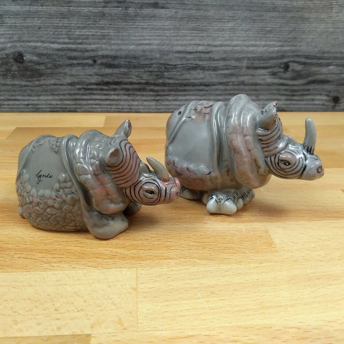 Rhino Salt and Pepper Set Collectible by Blue Sky Clayworks