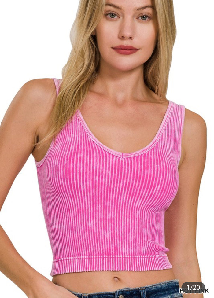 Ribbed layering crop tank
