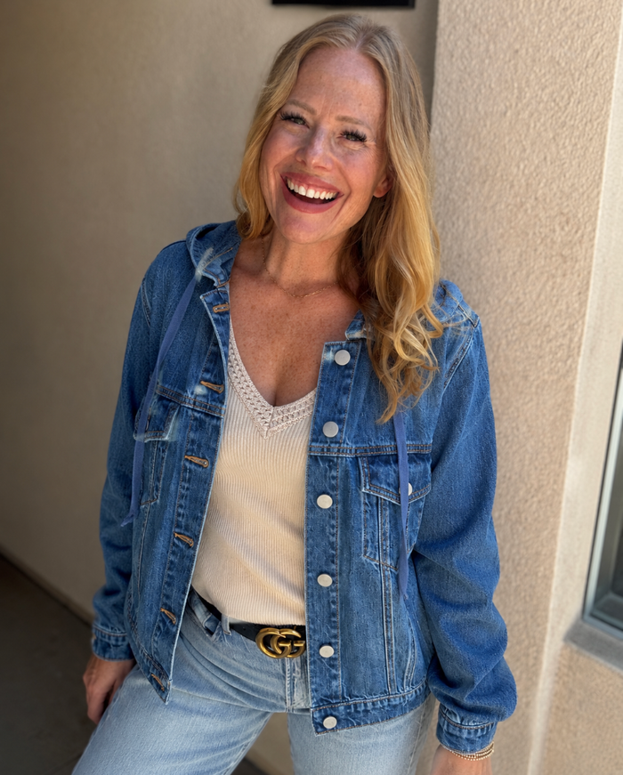 RISEN Basic Denim Jacket with Hoodie