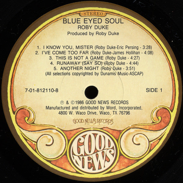 Roby Duke - Blue Eyed Soul (LP) [US] 1st (Near Mint (NM or M-))