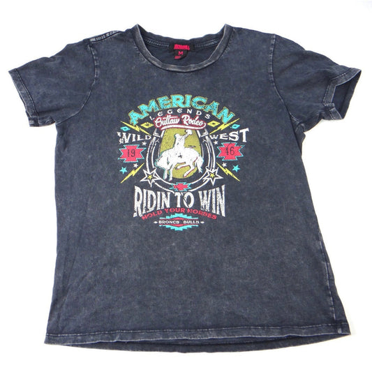 Rock & Roll Cowgirl Legends Outlaw Rodeo Graphic T Shirt Women's Size Medium0