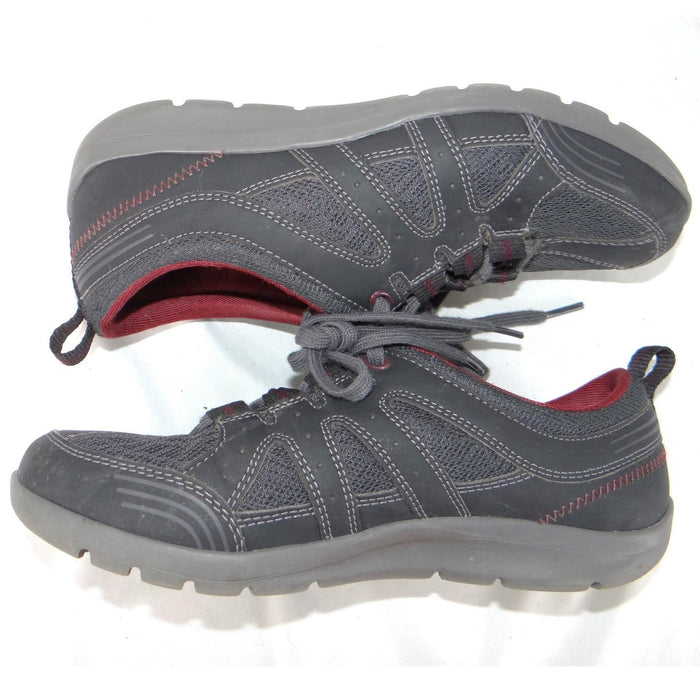 Rockport Walking Sneakers Womens 7.5 Charcoal Grey Burgundy Low Top Shoe1