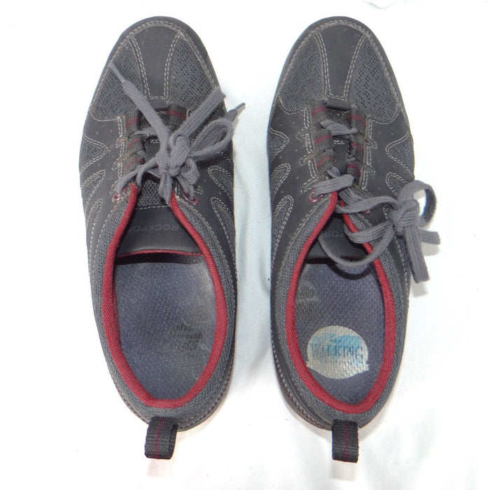 Rockport Walking Sneakers Womens 7.5 Charcoal Grey Burgundy Low Top Shoe5