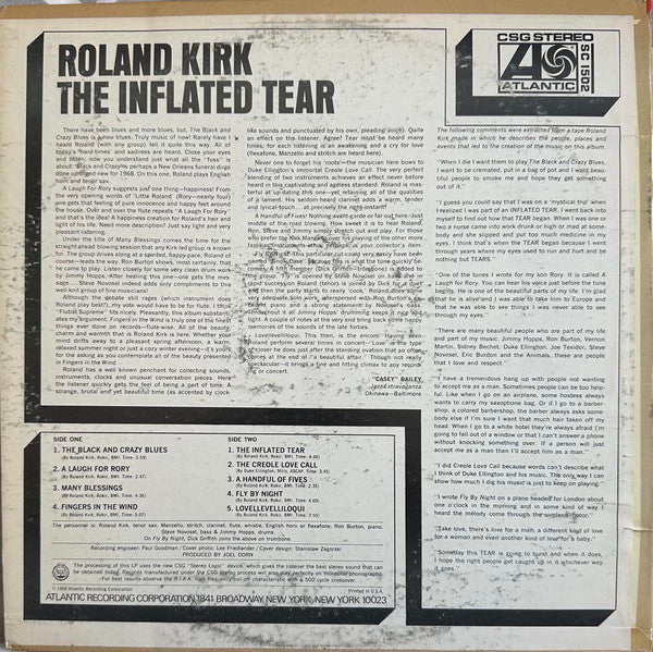 Roland Kirk - The Inflated Tear (LP) [US] 1971 RP (Near Mint (NM or M-))