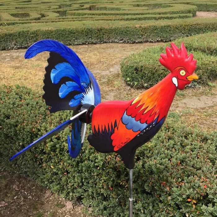 Gadget Gerbil Rooster Windmill Garden Courtyard Farm Decor Waterproof Yard Statue Vivid Sculpture Handmade Garden Decoration Outdoor Jardinage