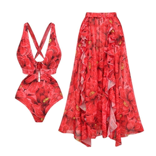Rosavia Monokini Set  - Red