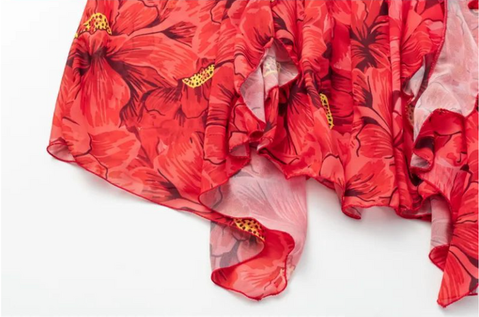 Rosavia Umbrella Swimsuit Skirt - Red
