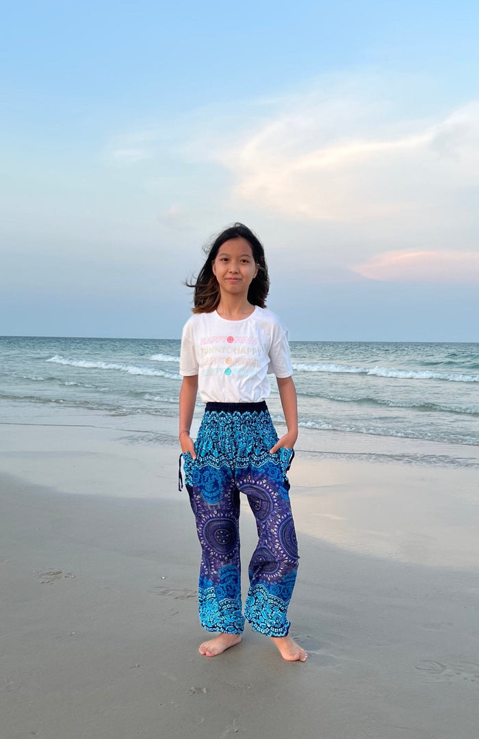 Rose Circle Kids Boho Harem Pants - Lannaclothesdesign Shop