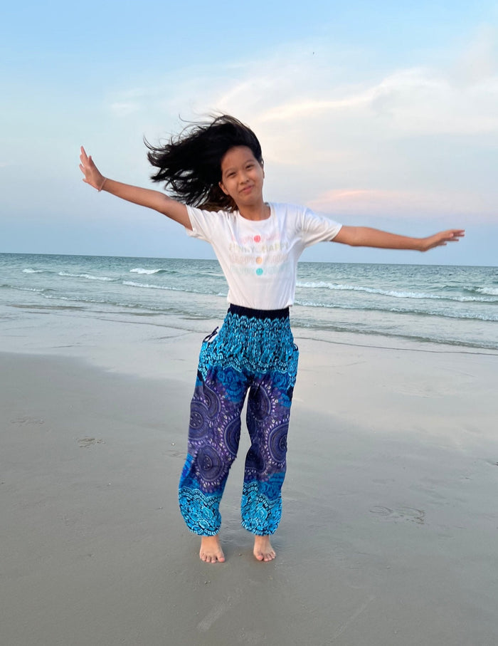 Rose Circle Kids Boho Harem Pants - Lannaclothesdesign Shop