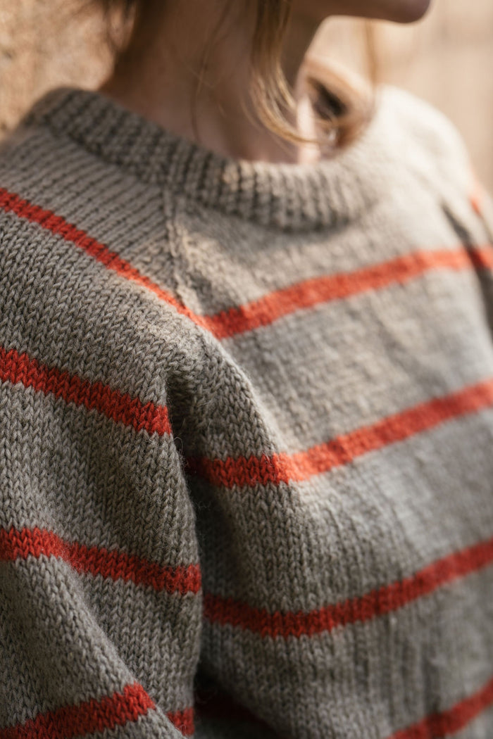 Roslin Wool Pullover in Beige and Orange