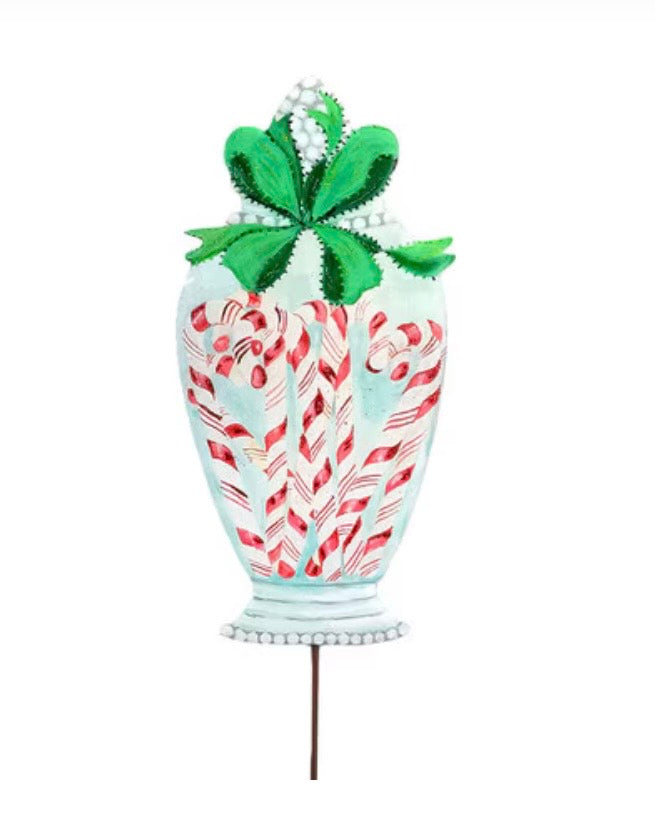 Round Top Candy Cane Apothecary Jar