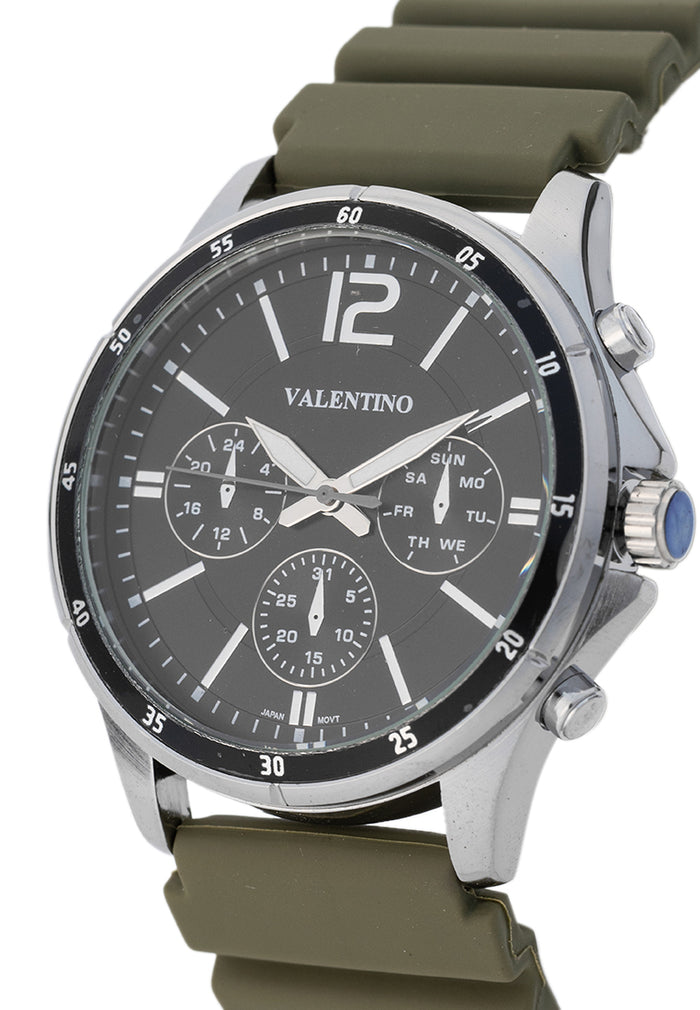Valentino Rubber Strap Analog Watch for Men 20122533-GREEN STRAP-Watch Portal Philippines