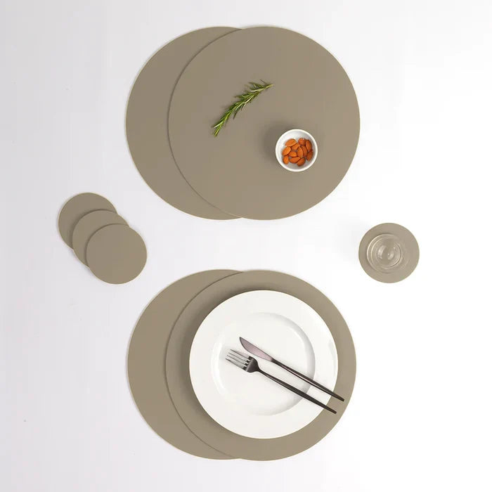 RUCA ROUND PLACEMAT GREY FUNGHI (SET OF 4)