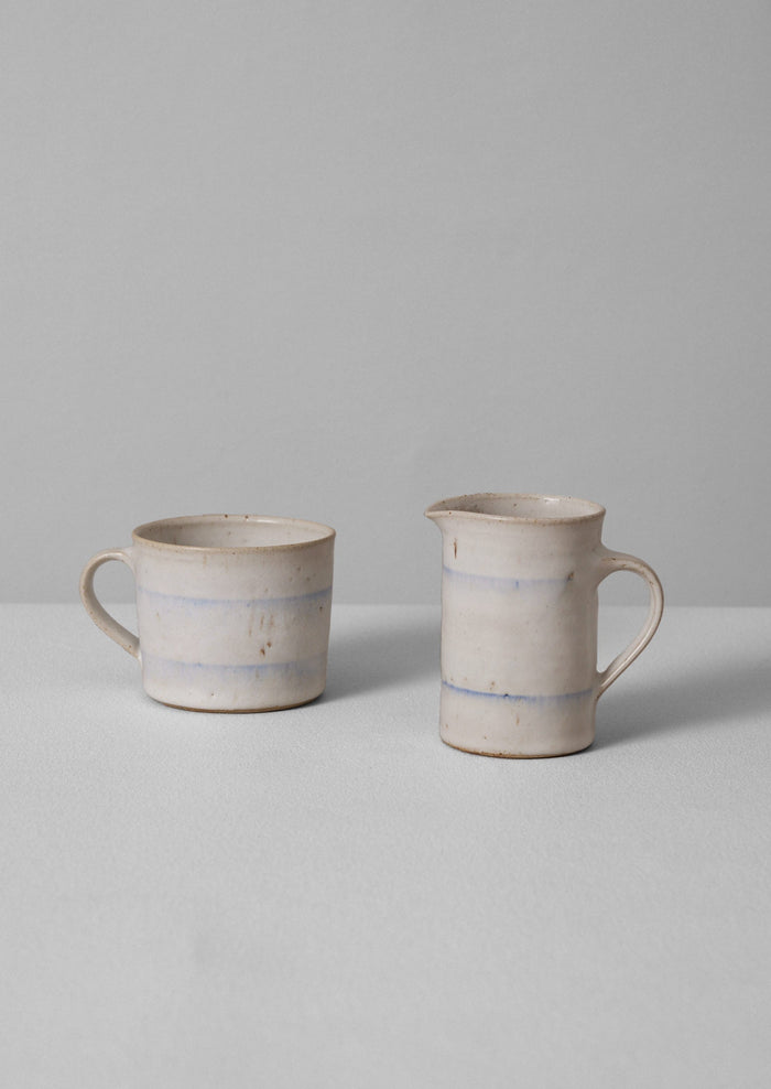 Rya Nicholson Stripe Jug | Chalk/Breeze Blue