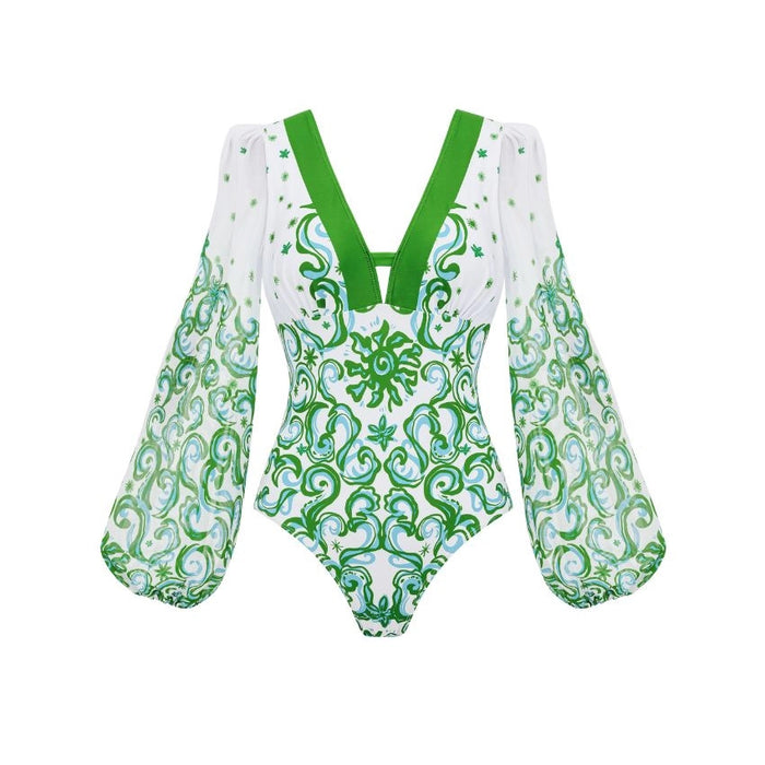 Sage Coast Full-Sleeves Swimsuit - White