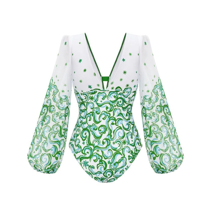 Sage Coast Full-Sleeves Swimsuit - White