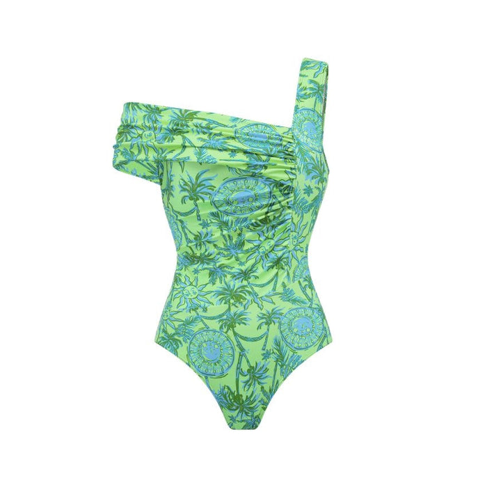 Sage Coast Off-Shoulder Swimsuit - Green