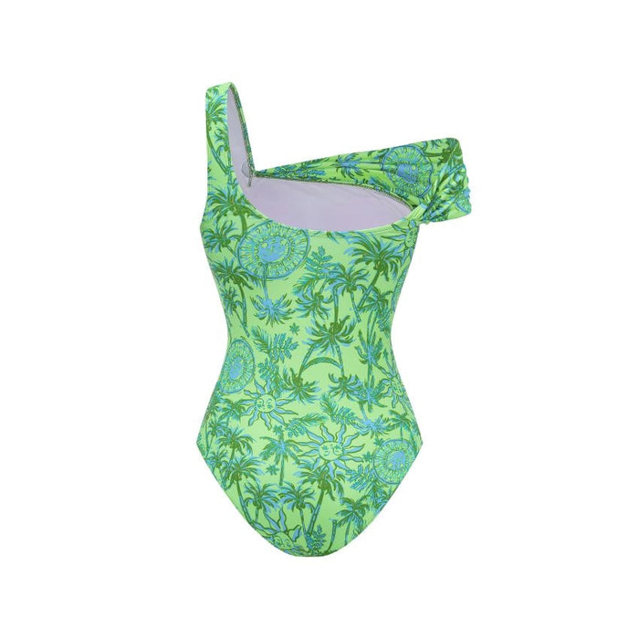Sage Coast Off-Shoulder Swimsuit - Green