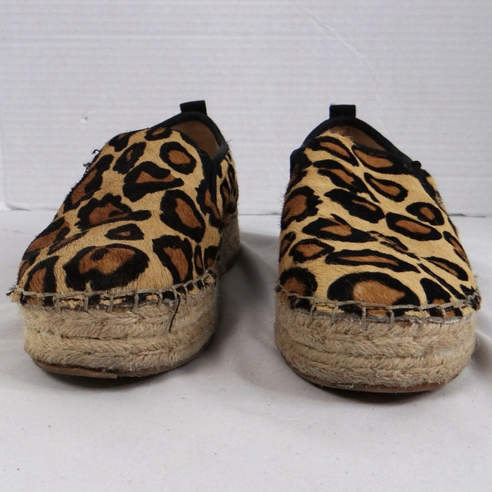 Sam Edelman Women Leopard Print Calf Hair Platform Espadrille Slip On Shoes 84