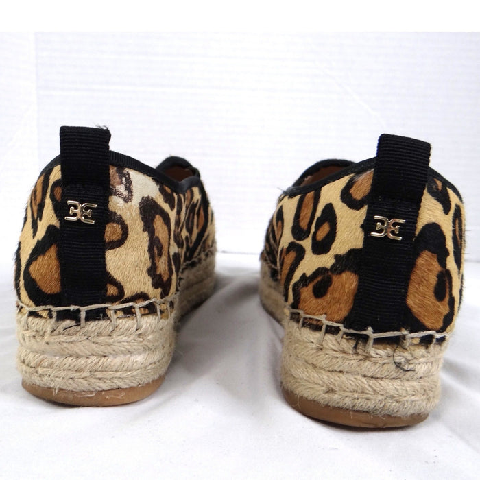 Sam Edelman Women Leopard Print Calf Hair Platform Espadrille Slip On Shoes 85