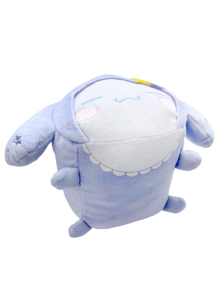 Sanrio Cinnamoroll Potekoro Mascot Suyasuya Plush Doll (M) in lavender with sleeping Cinnamoroll on medium soft potekoro plush doll — sleepy detail view