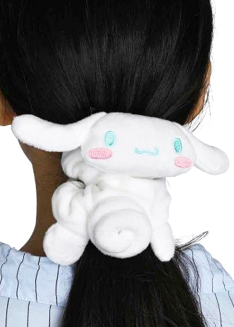 Bioworld Sanrio Cinnamoroll Scrunchies 3 Pack Set in white multi — model view