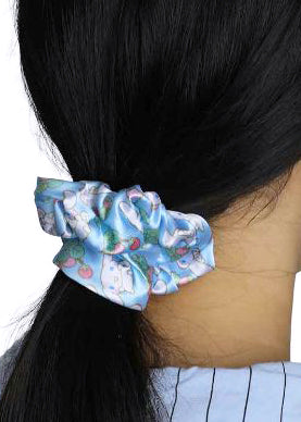 Bioworld Sanrio Cinnamoroll Scrunchies 3 Pack Set in white multi — model view 3
