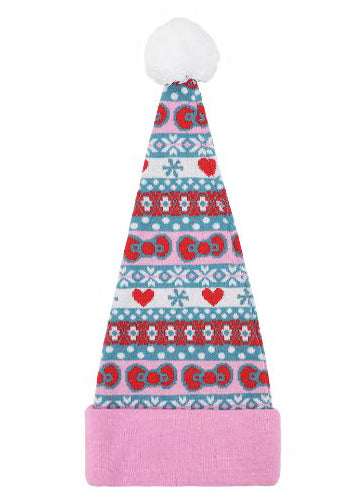 Bioworld Sanrio Hello Kitty Jacquard Santa Hat in multi — back view