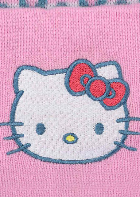 Bioworld Sanrio Hello Kitty Jacquard Santa Hat in multi — graphic detail view