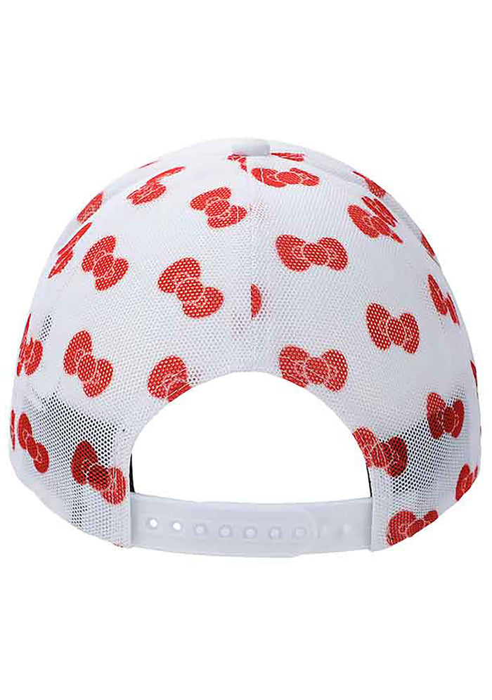 Bioworld Sanrio Hello Kitty Telephone Bow Mesh Trucker Hat in white red — back view