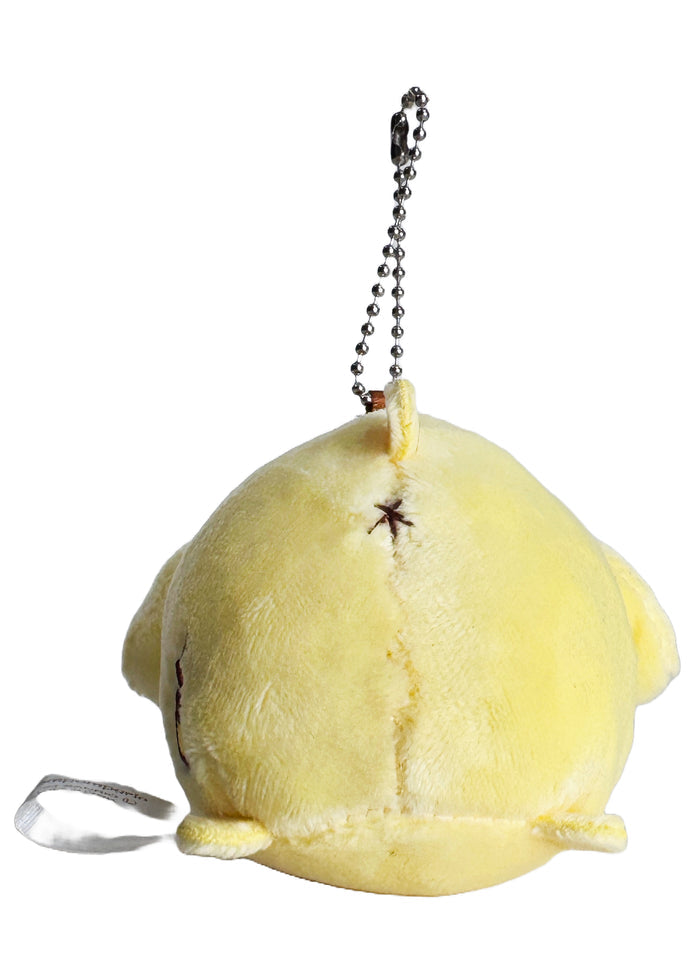 Sanrio Pompompurin Plush Mascot Keychain in yellow with chibi Pompompurin plush on soft festival mascot keychain — back view