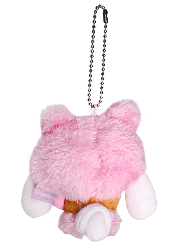 Sanrio X Skater Bento Box Cinnamoroll Plush Mascot Keychain in pink with Cinnamoroll in bento box design on plush festival keychain — back view