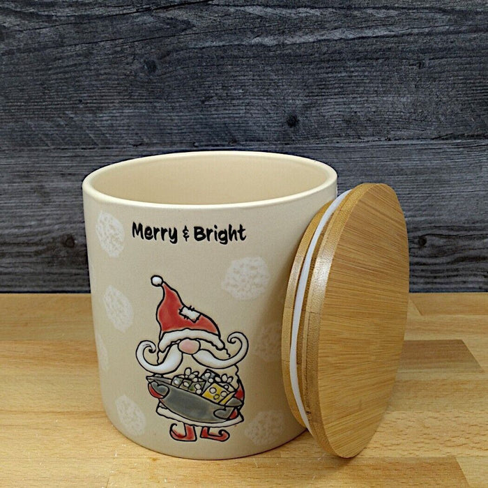 Santa Claus Holiday Canister 5" Decorative Christmas Jar by Blue Sky Clayworks