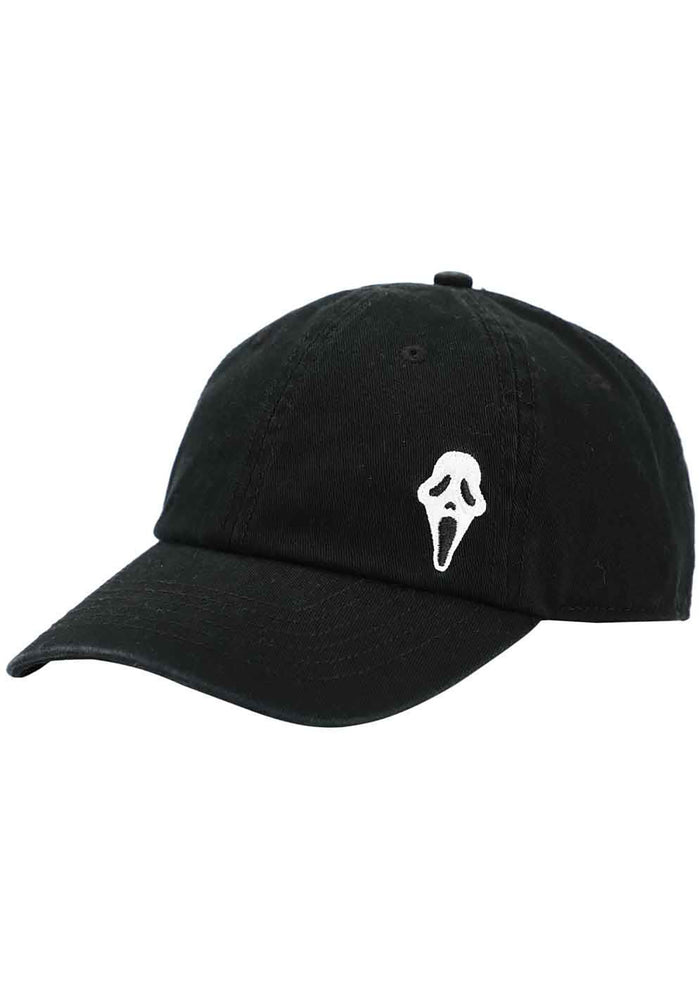 Bioworld Scream Ghostface Raglan Hat in black — flat front view