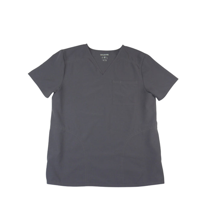 Scrubstar Mens V Neck Scrub Top Charcoal Gray Short Sleeve Chest Pocket 34200