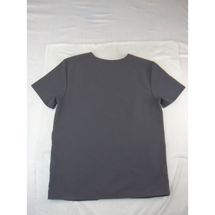 Scrubstar Mens V Neck Scrub Top Charcoal Gray Short Sleeve Chest Pocket 34201