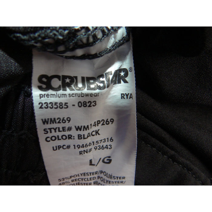 Scrubstar Premium Black Cargo Scrub Pants Womens Large L/G Elastic Waist2
