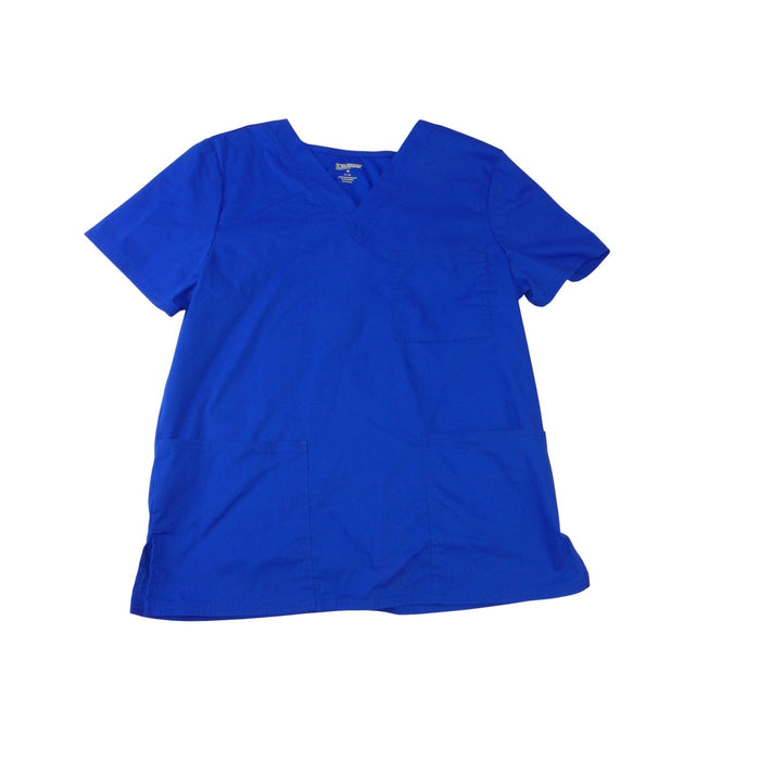 Scrubstar Premium Royal Blue V Neck Scrub Top Small S Short Sleeve Pocket0