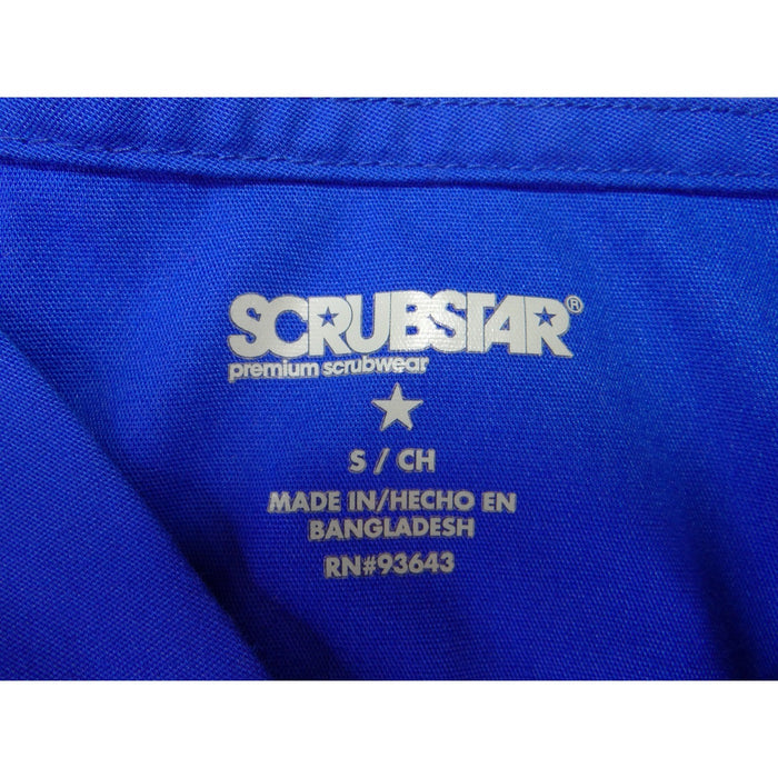 Scrubstar Premium Royal Blue V Neck Scrub Top Small S Short Sleeve Pocket2