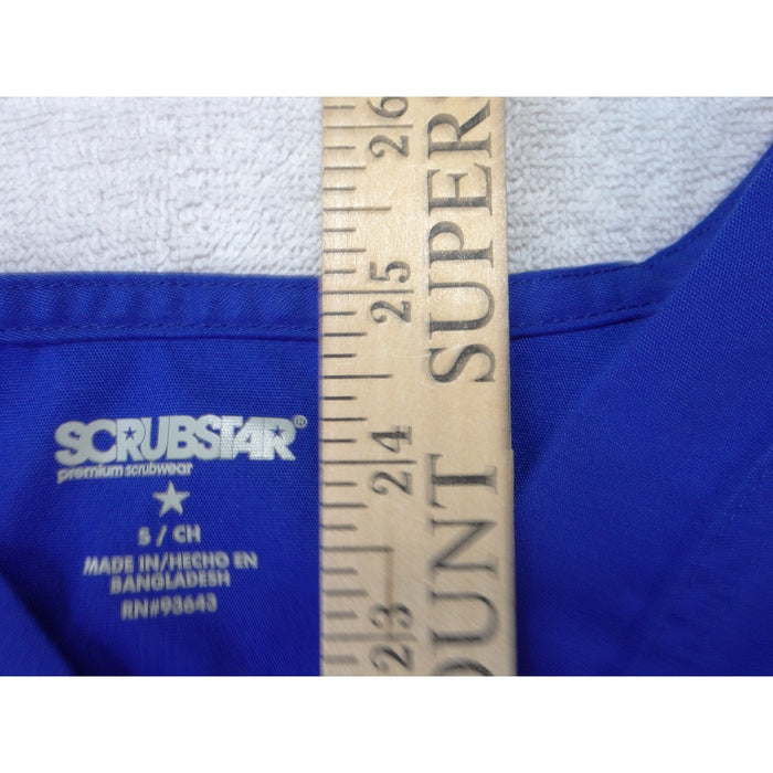 Scrubstar Premium Royal Blue V Neck Scrub Top Small S Short Sleeve Pocket3