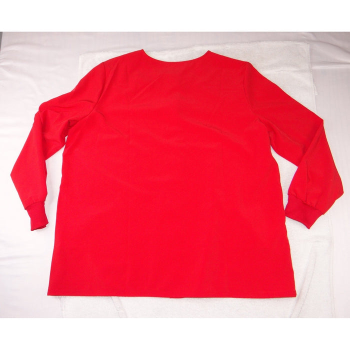 Scrubstar Red Snap Front Scrub Jacket XL Long Sleeve Ethical Fabric Warm Up2