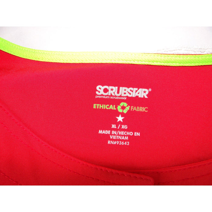 Scrubstar Red Snap Front Scrub Jacket XL Long Sleeve Ethical Fabric Warm Up4
