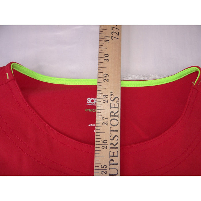 Scrubstar Red Snap Front Scrub Jacket XL Long Sleeve Ethical Fabric Warm Up5