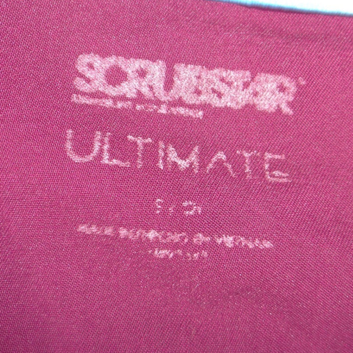 Scrubstar Ultimate Magenta Purple V Neck Scrub Top Womens Small Zipper Pocket1