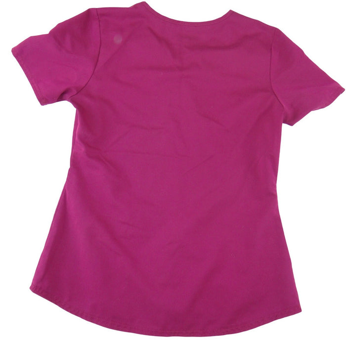 Scrubstar Ultimate Magenta Purple V Neck Scrub Top Womens Small Zipper Pocket2